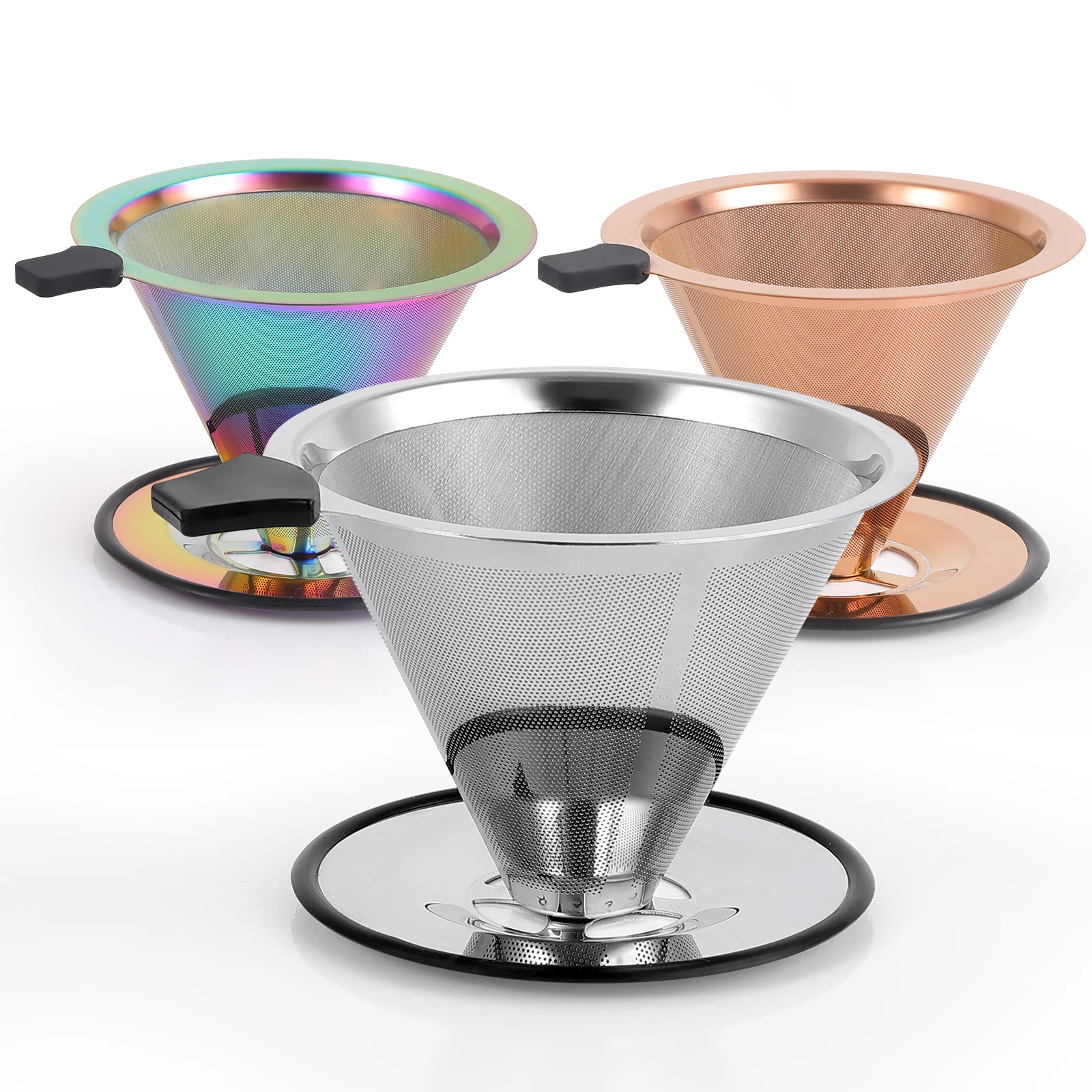 

Stainless Steel Cone Coffee Dripper, Slow Drip Coffee Filter, Paperless And Reusable, Ultra Fine Micromesh Filter