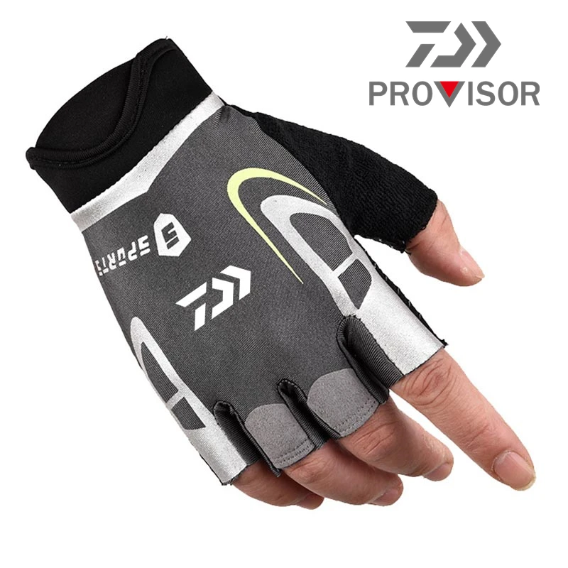 

New Daiwa Spring Winter Half Finger Fishing Gloves Anti-Slip Men Windproof Waterproof Durable Warm Outdoor Fishing Riding Gloves