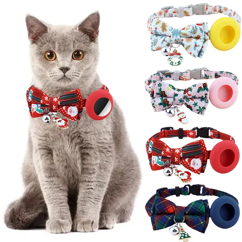 

Рождественский Чехол-ошейник для кошек с защитным чехлом чехол для защиты от потери локатор трекер аксессуары для собак светоотражающие ош...