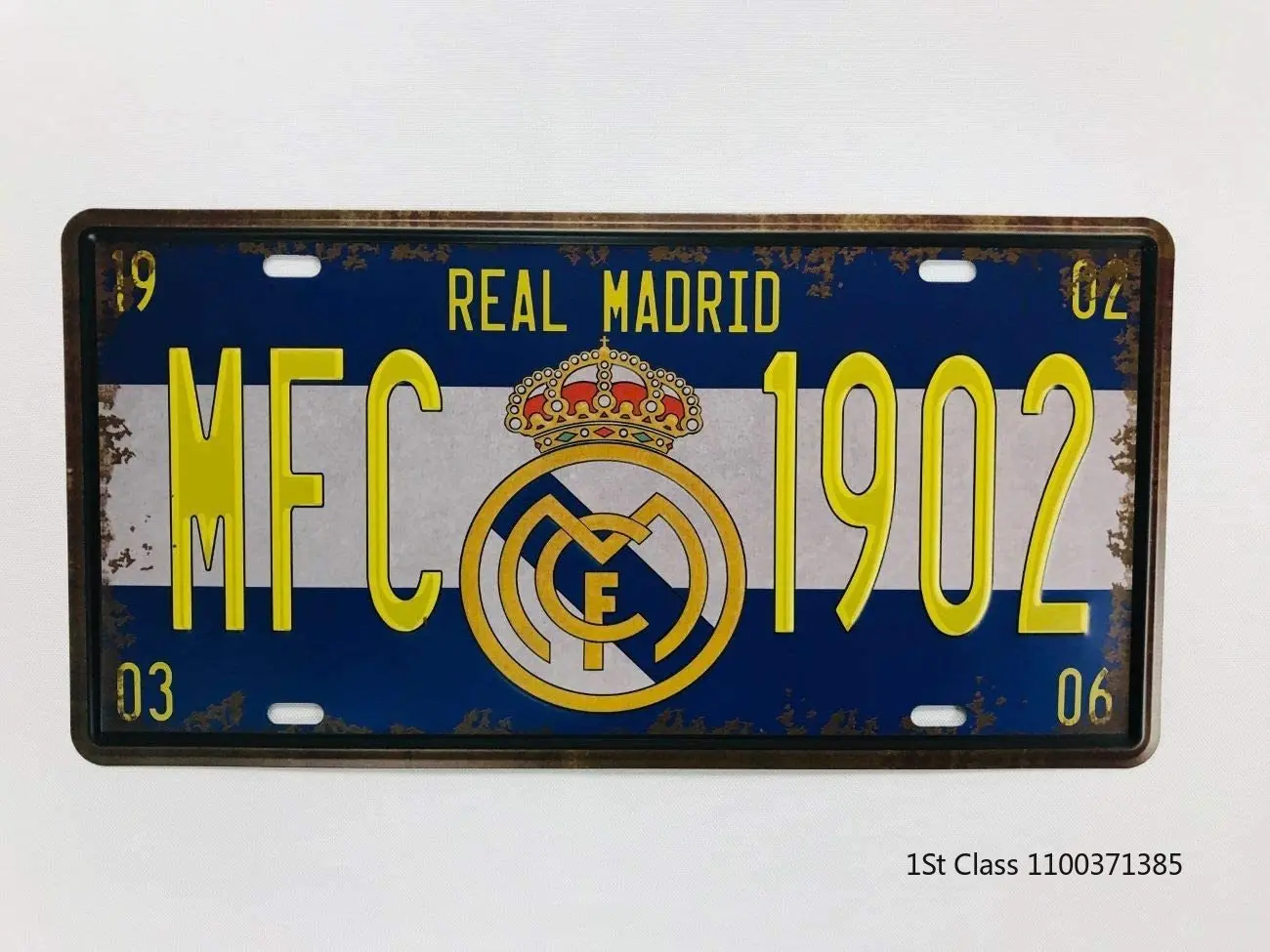 

Metal License Plate Souvenir(Real Madrid) Tin Sign Vintage Plaque for Home,Bar Wall Decor Car Vehicle 6x12 Inch