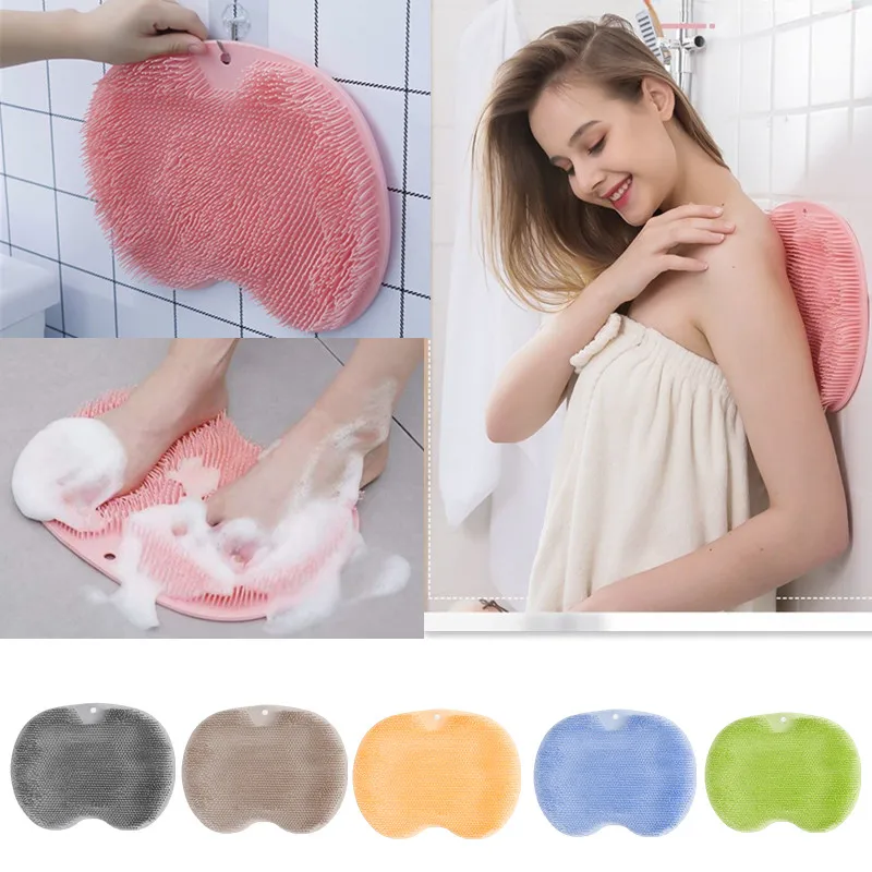 

1 Pc 6 Colors Body Foot Massage Non-slip Mat Pad Shower Back Foot Washing Brush Rug Scrubber Brush Suction Cup Home 30x25cm