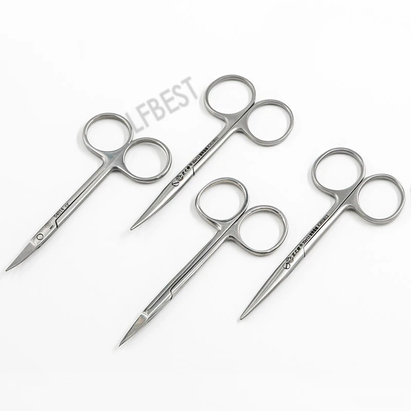 Tiangong Juncheng Eye Scissors Stitches Scissors Double Eyelid Cosmetic Plastic Instrument Eye Scissors Stainless Steel Blunt He