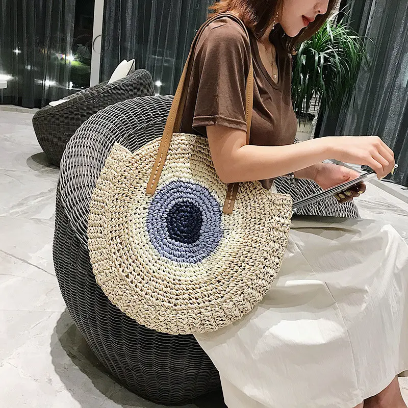 

Women Handbag Shoulder Bag Bohemian Summer Beach Bags Woven Straw Bag Large Capacity Female Travel Tote