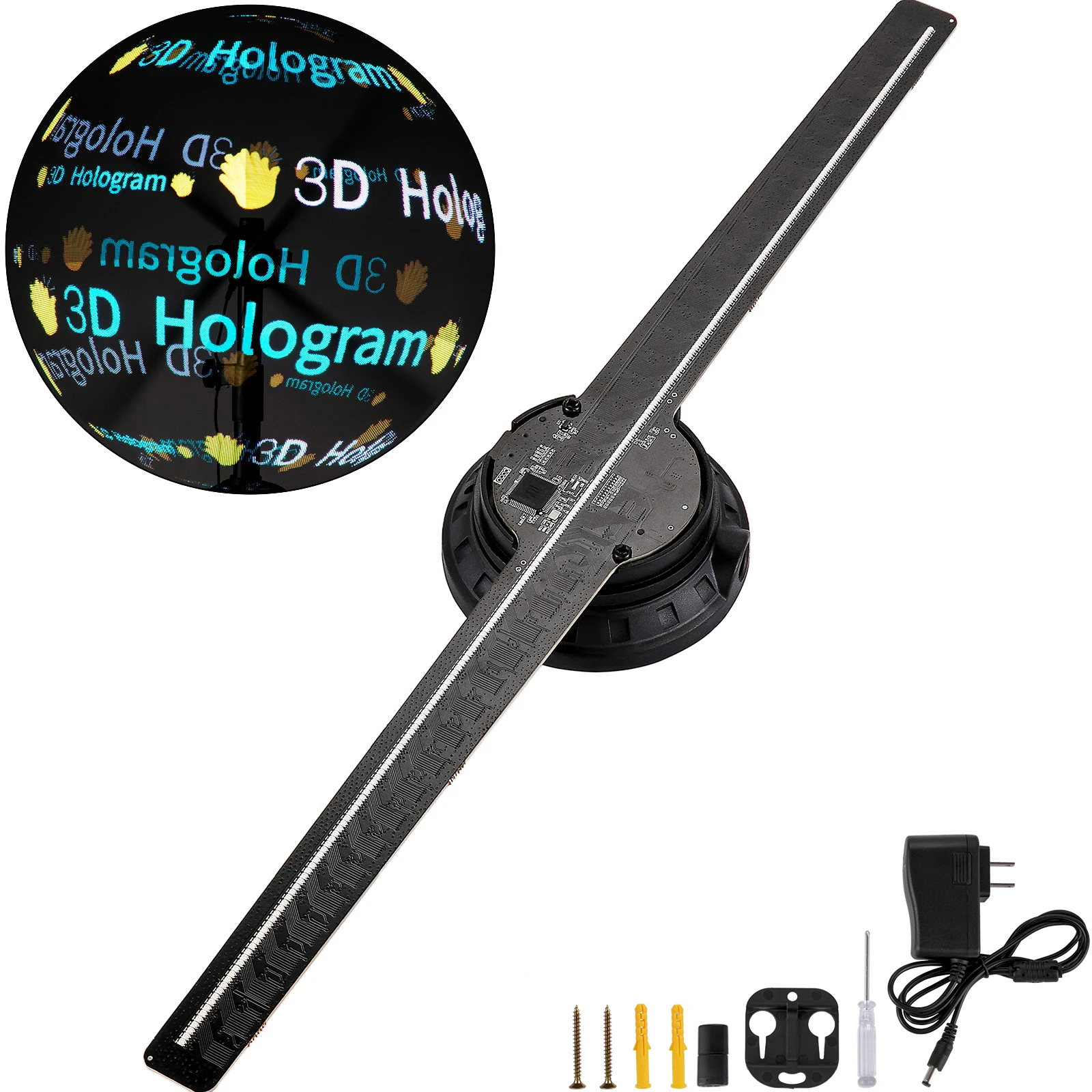 

VEVOR 3D Fan Hologram Projector Wi-Fi Wall-mounted Display Remote Advertising logo Light Images Video Led Sign Holographic Lamp