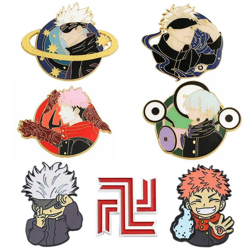 

Japanese Anime Fans Around Enamel Pin Jujutsu Kaisen Brooch Character Shape Custom Badge Men's Denim Jacket Jewelry Friend Gift