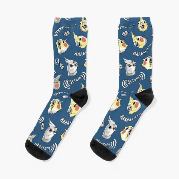 

Cockatiel Screm Crew Socks Ladies Best Unisex Sports Comfortable Women Girls Pattern Winter Short Autumn Breathable Cartoon