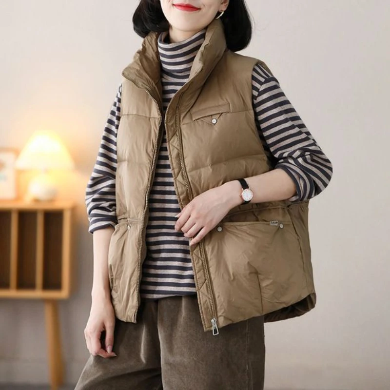 Теплое хлопковое стеганое пальто женское короткое пальто-жилет осенне-зимнее с