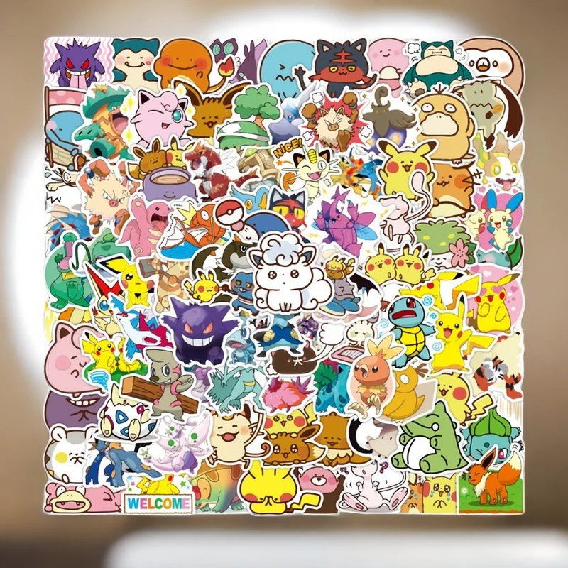 50Pcs Pokemon Stickers Sticker Set Kids Toys Kawaii Anime Laptop Stationery Bike Helmet Waterproof Funny Phone Motorcycle Cute