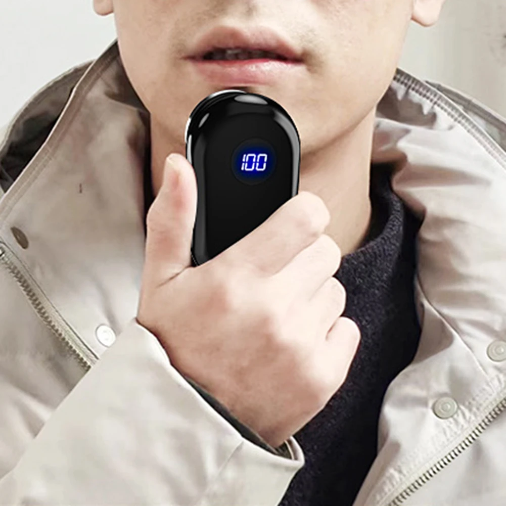 

Миниатюрный Электрический триммер для бороды, перезаряжаемая портативная Бритва для бороды, с низким уровнем шума, с дисплеем, для поездок в отеле и дома