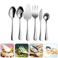 1 set 6pcs silverware set stainless steel flatware cutlery set for home kitchen restaurant hotel dishwasher safe silver