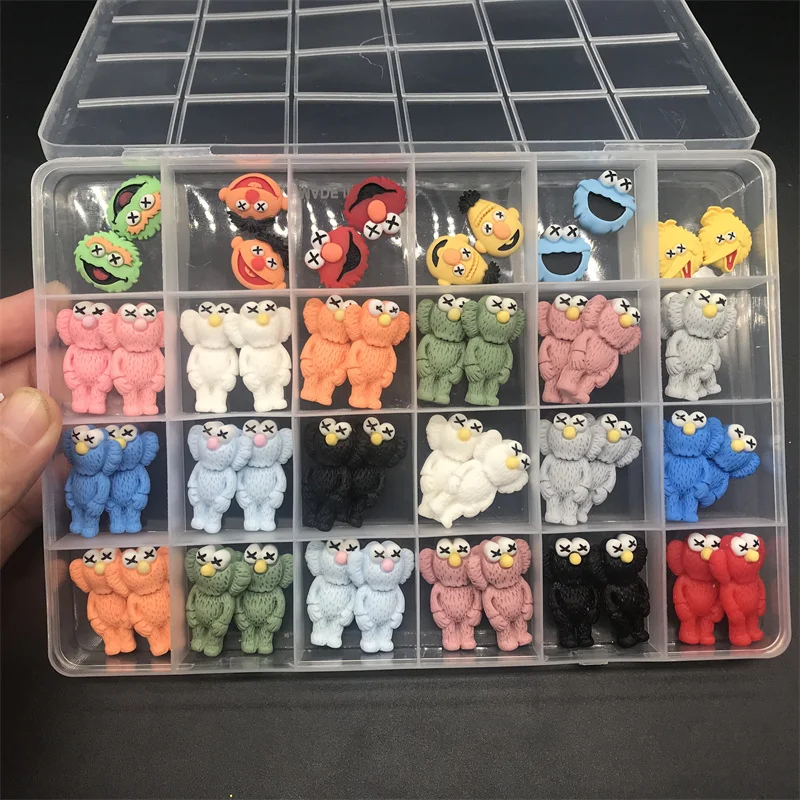 

Мультяшный модный медведь/яркий дизайн ногтей искусственный плюшевый съемный помпон украшение для ногтей 3D полимерный Аниме Кукла принадл...