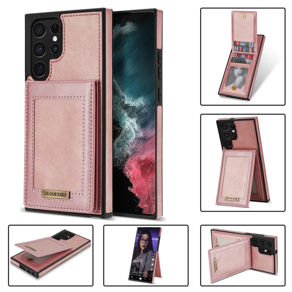 

Zipper Leather Cover for Samsung Galaxy S21 S20 FE S22 Plus Note 20 Ultra A53 A52s 5G Wallet Phone Case with Card Slot Holder