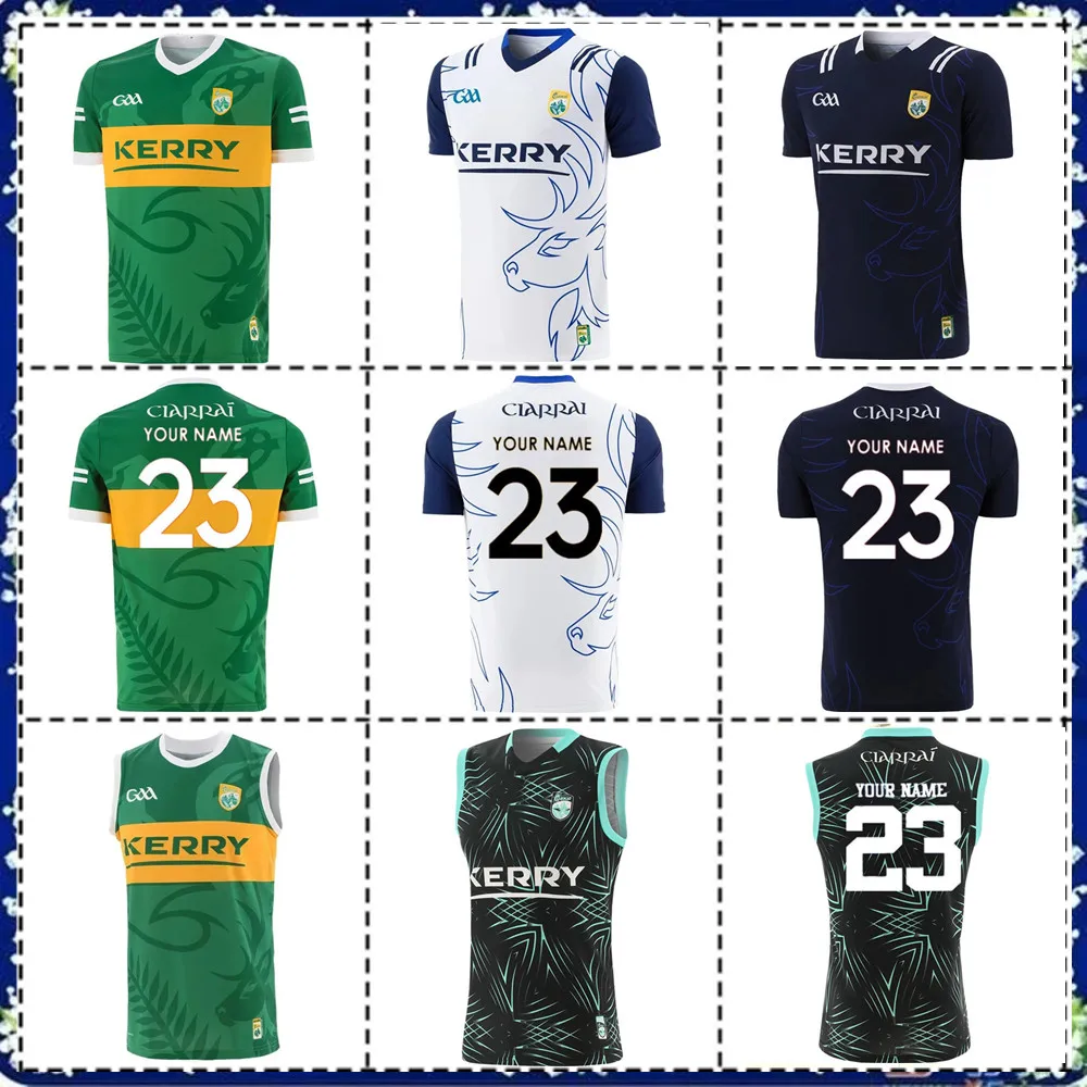 

2023 Kerry GAA Vest Home Goalkeeper Jersey 2023/24 IRELAND KERRY Training Vest Dark GreyRUGBY JERSEY Custom name and number