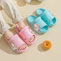 kawaii sanrioed hello kt summer slippers non slip sandals soft bottom cute cartoon breathable waterproof girls boys beach shoes