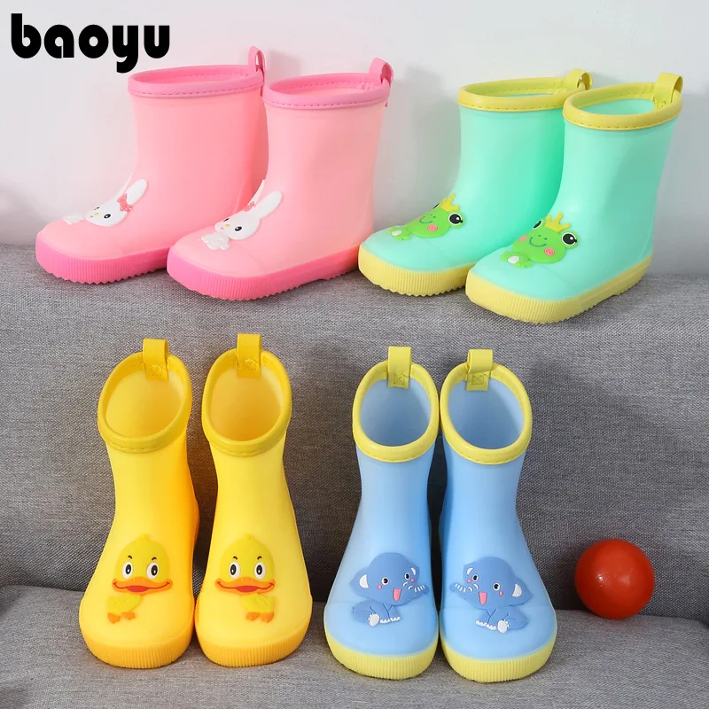 

New Fashion Classic Children's Shoes PVC Rubber Kids Baby Cartoon Shoes Children's Water Shoes Waterproof Rain Boots