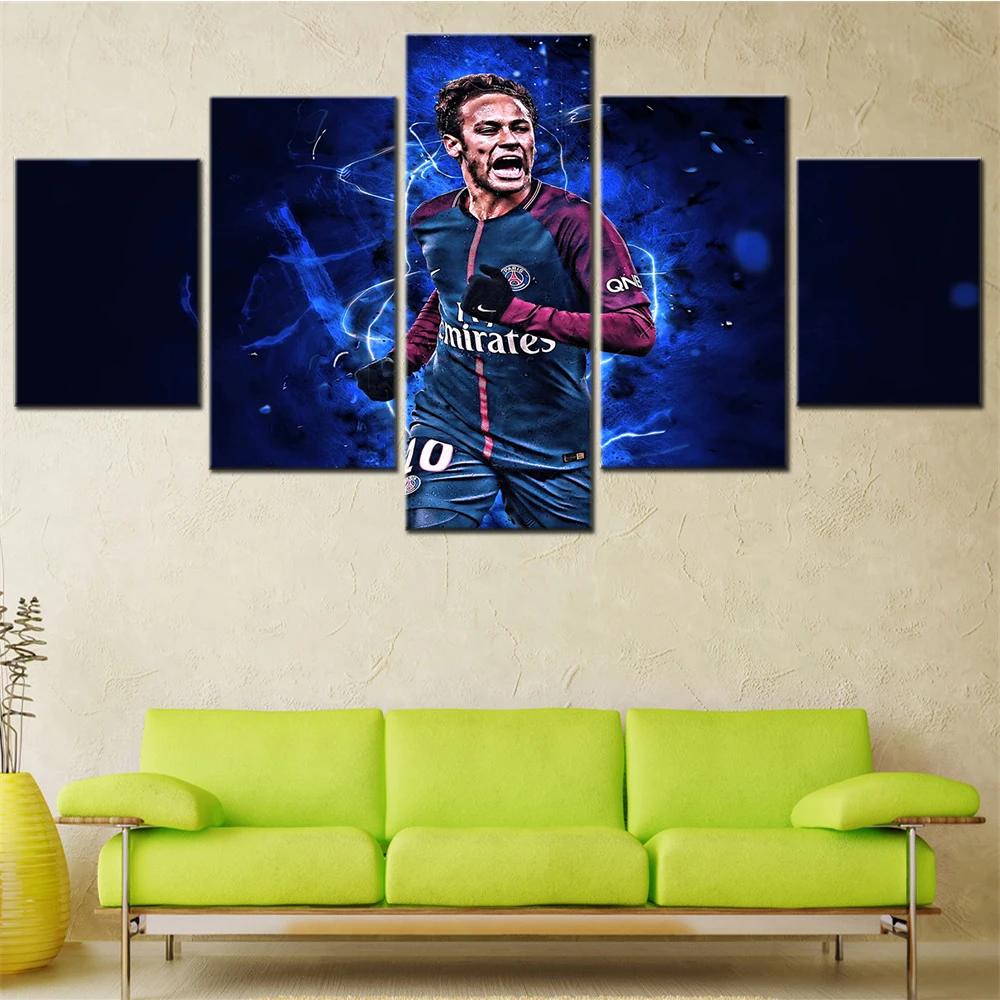 

Canvas Pictures Home Wall Art Decoration 5 Pieces Famous Foottball Superstar Silva Paintings For Living Room HD Prints Posters