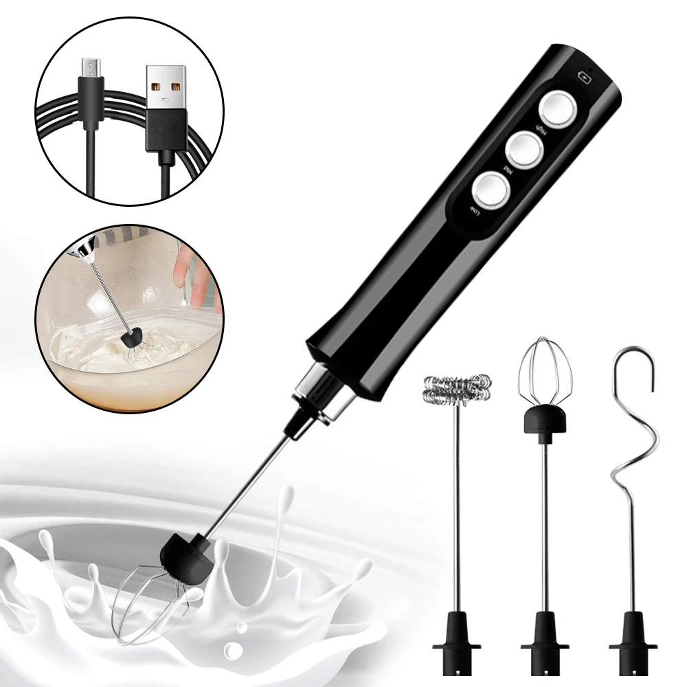 3 шт. венчик Ручной смеситель для латте капучино горячий шоколад беспроводной