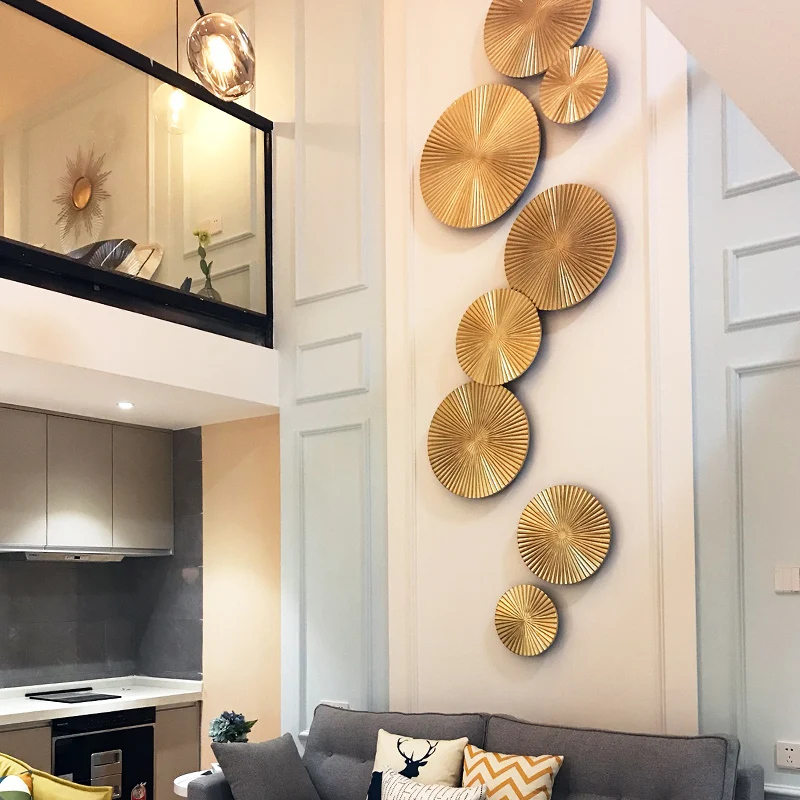 Современные деревянные золотые круглой формы настенные украшения наклейка для