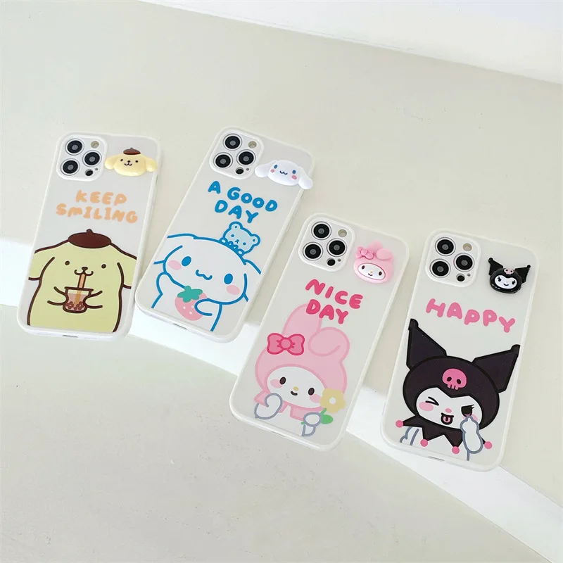

Cute Korean Cartoon Mobile Phone Anti Falling Protective Case on For IPhone11 12 13Pro Max Mini X XR 7 8Plus SE Cover Phone Case