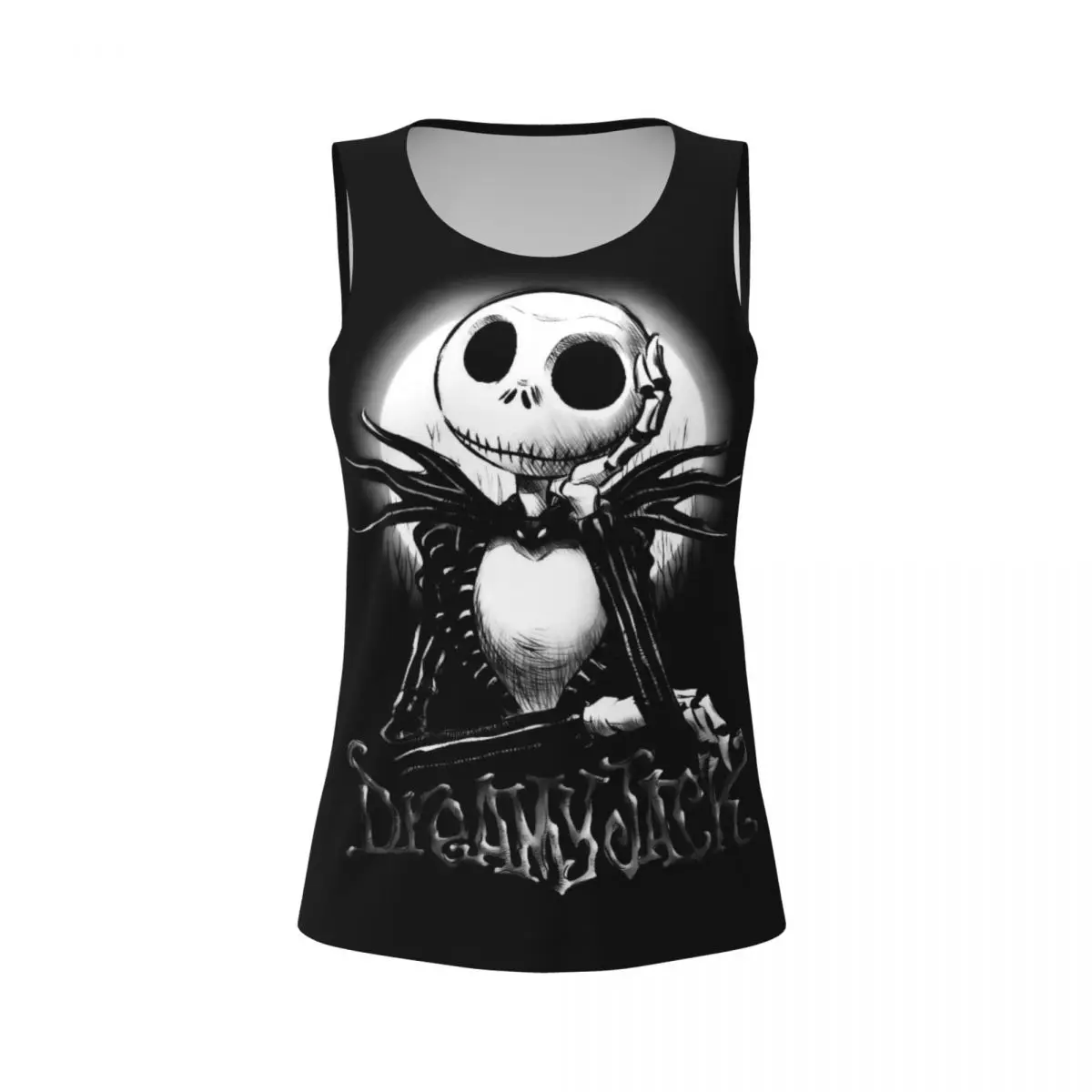 Майка женская быстросохнущая без рукавов с принтом Кошмар перед Рождеством