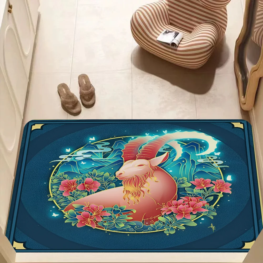 Chinese Style Bathroom Mat Kids Room Bedroom Decoration Balcony Anti-Slip Doormat Living Bedside Area Rugs