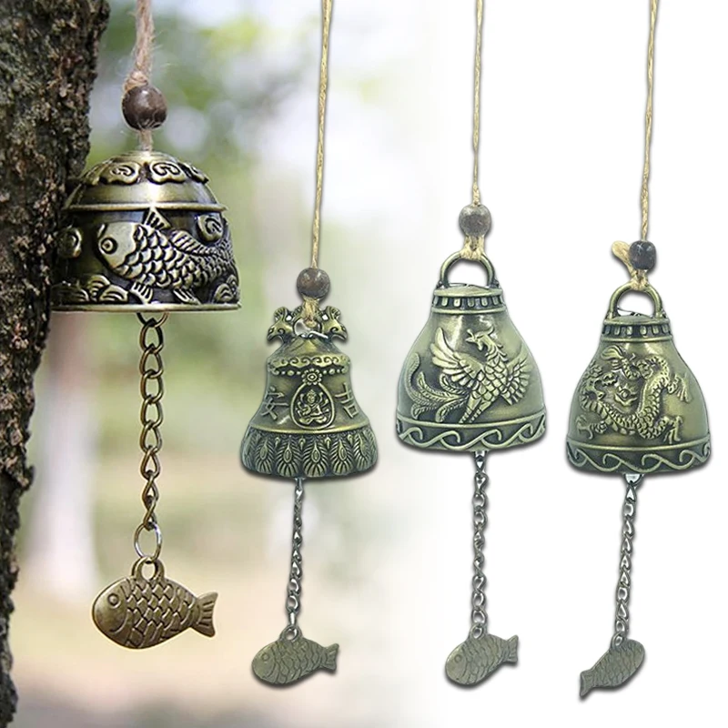 

Vintage Carve Wind Chimes Bell Copper Yard Garden Decor windbell Outdoor Hanging Home Temple Ornament Decor