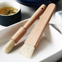 2pcs kitchen oil brushes basting brush wood handle bbq grill pastry brush baking cooking tools butter honey sauce brush bakeware