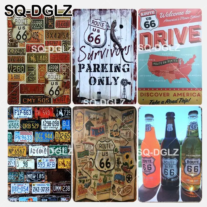 

New PARKING ONLY Tin Sign Take A Road Tips Metal Crafts Route 66 Iron Painting Plaques Art Poster Man Cave Pub Bar Decor Sticker