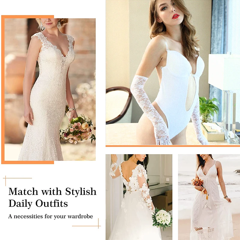 Women Sexy Deep V Neck Bodysuits Fajas MISS MOLY Backless U Plunge Thong Shapers Shapewear Clear Strap Padded Push Up Corsets