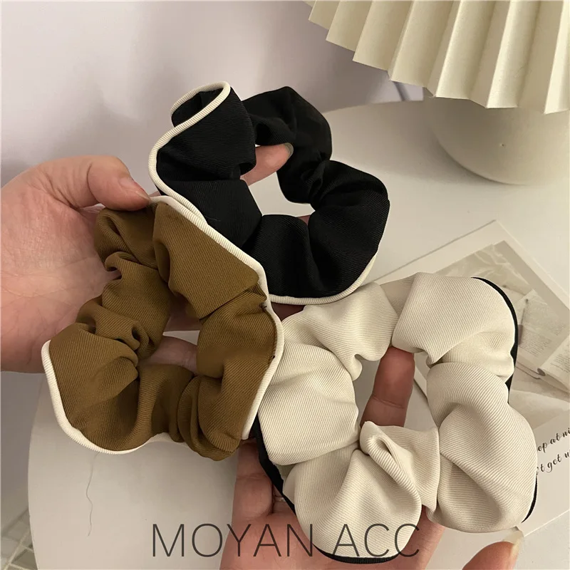 

Женская атласная резинка для волос в стиле ретро универсальная простая резинка для волос многоцветная резинка для волос для женщин белый ц...