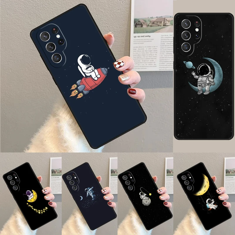 Чехол для телефона с летающим астронавтом чехол Samsung Galaxy S24 Ultra S21 S22 S8 S9 S10E Note 10 Plus 20