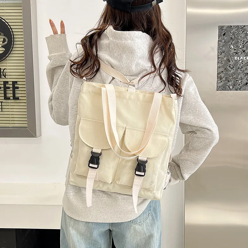 

Fashion Women's Backpack 2022 New Style Small Fresh Simple Women's Backpack One shoulder Canvas Bag for College Students