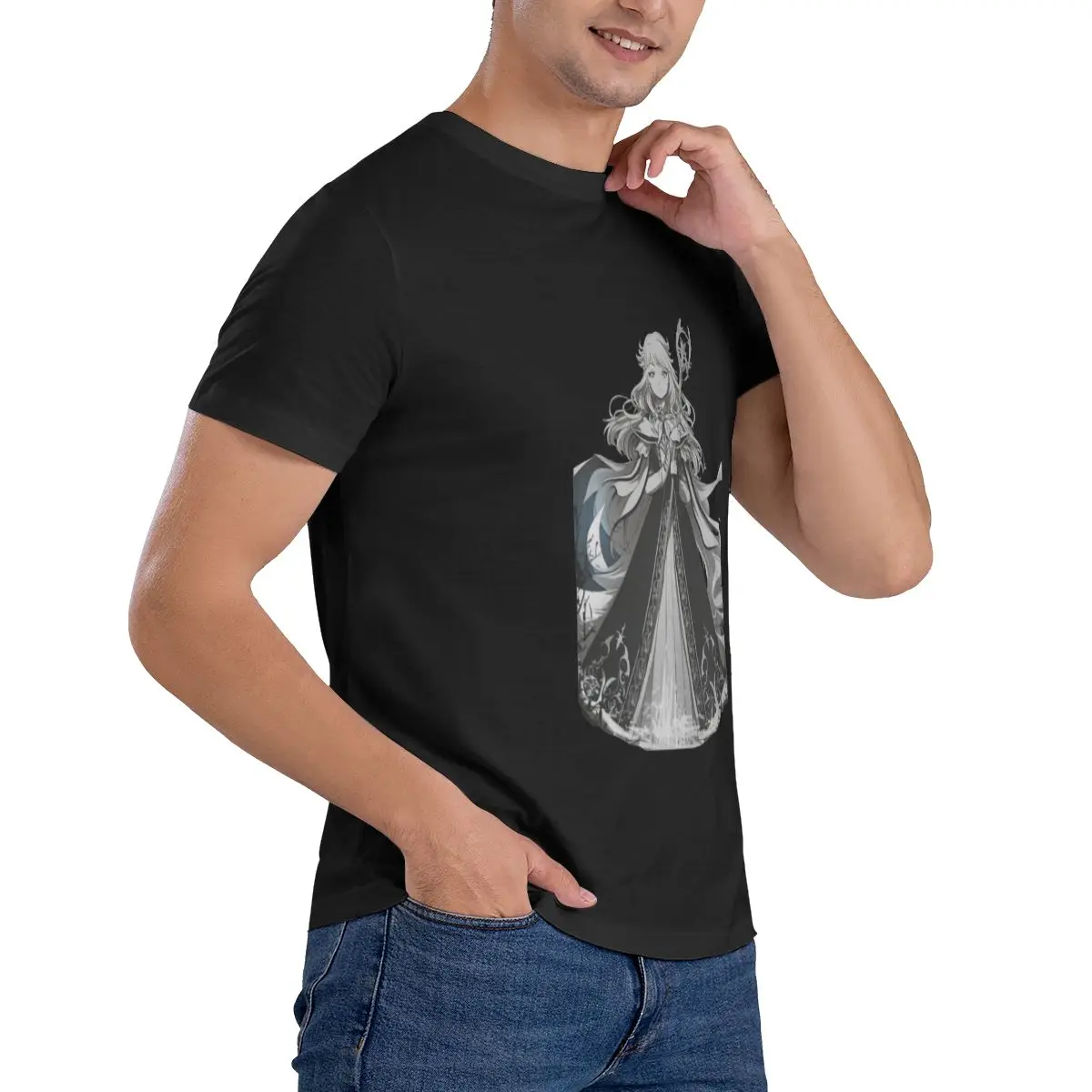 Мужская футболка Funny The Gods Are Deadları Witch Anime Топы с принтом свободные и облегающие