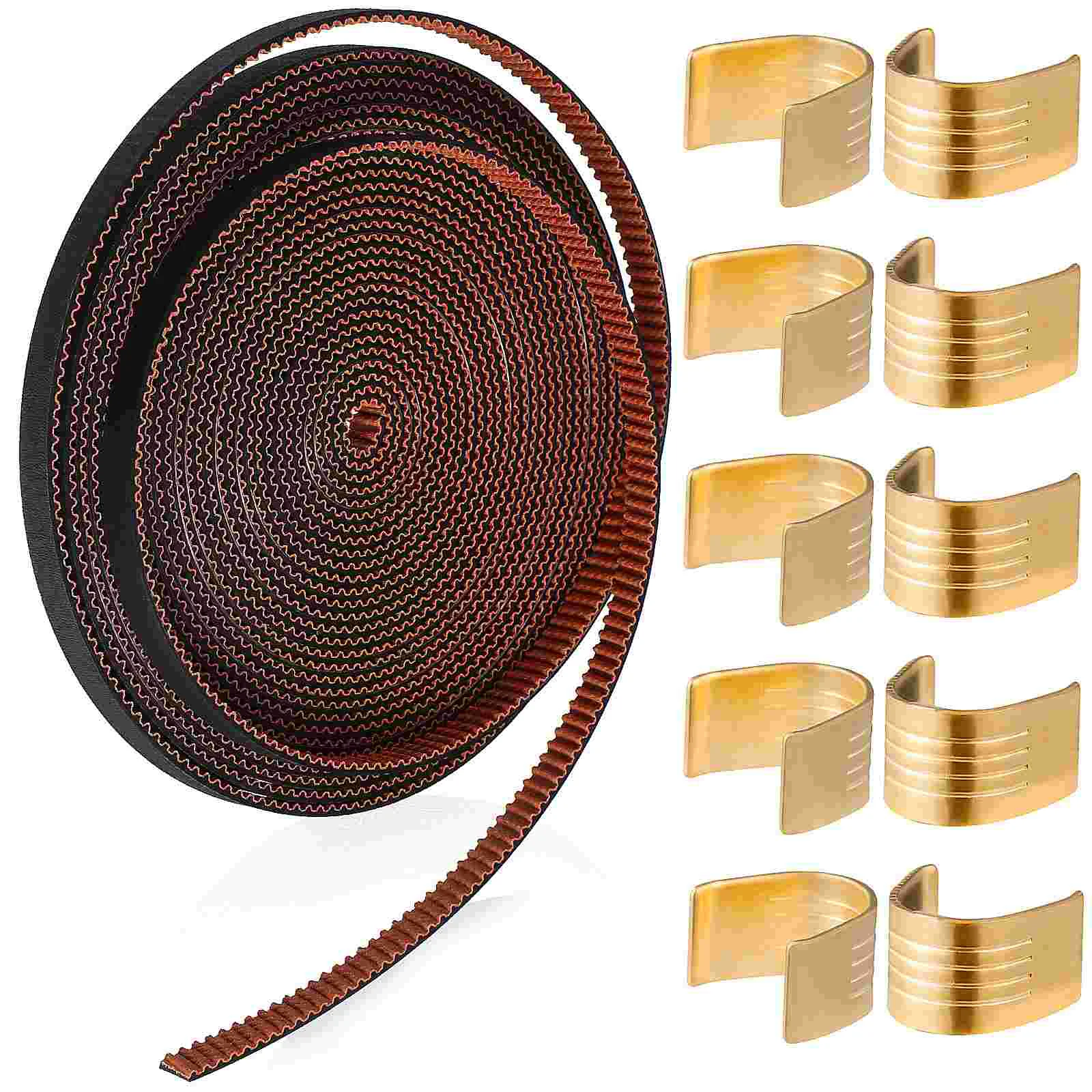 

1 Set of 3D Belt Copper Buckle Open Timing Rubber Belt 3D Accessory
