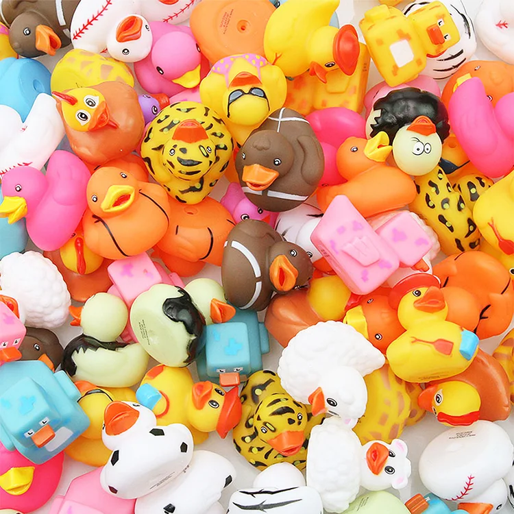 

Rubber Duck Bath Toy 50pcs 2inches Baby Bath Toys Food Grade Rubber ducks baby Bath Assortment