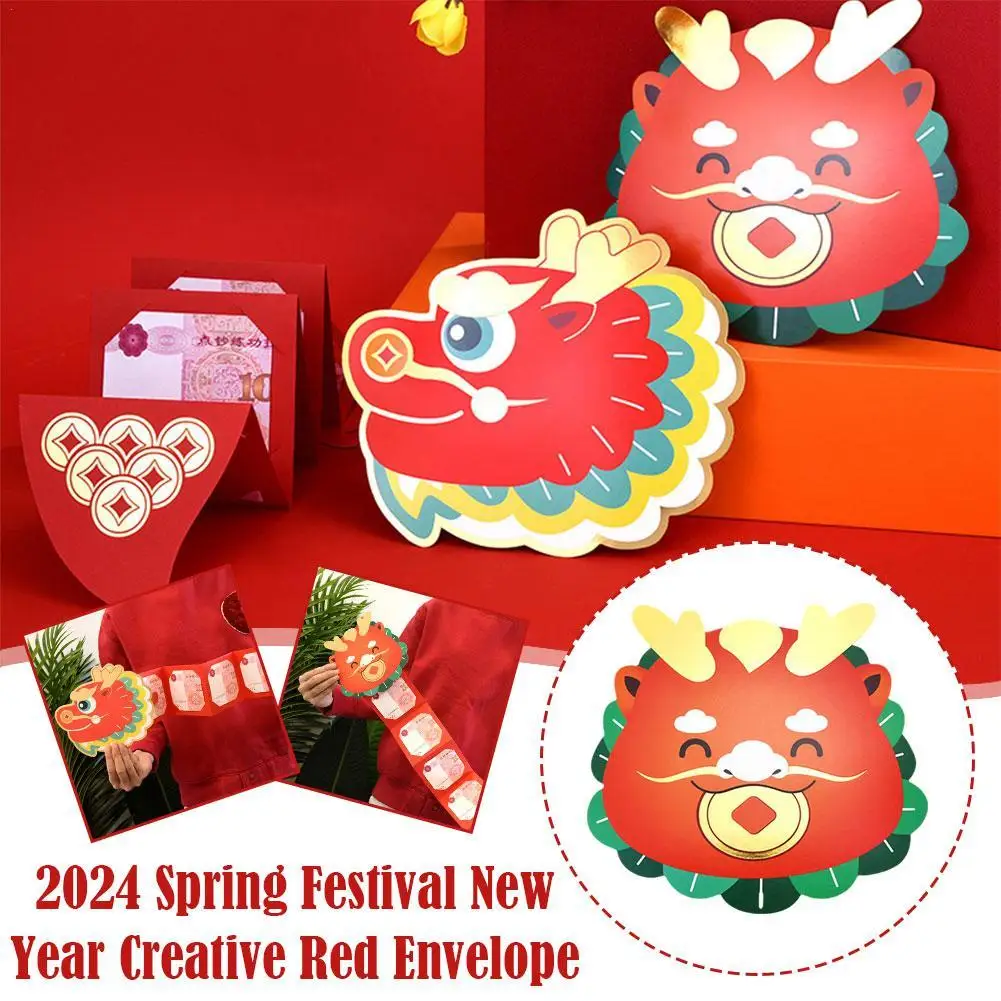 

Chinese Dragon Red Envelope Cartoon Packet Money Envelopes Packets Spring Festival 2024 Bag Luck Year Pocket The Gift