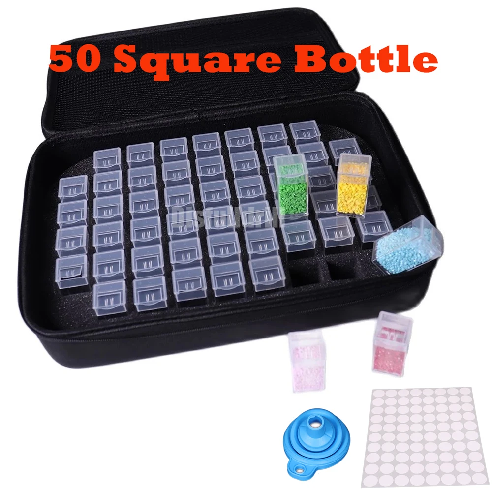

2022 NEW Diamond Painting Diamond Accessories Storage Box 100/50 Checkered Storage Box DIY Diamond Painting Zipper Jewelry Box