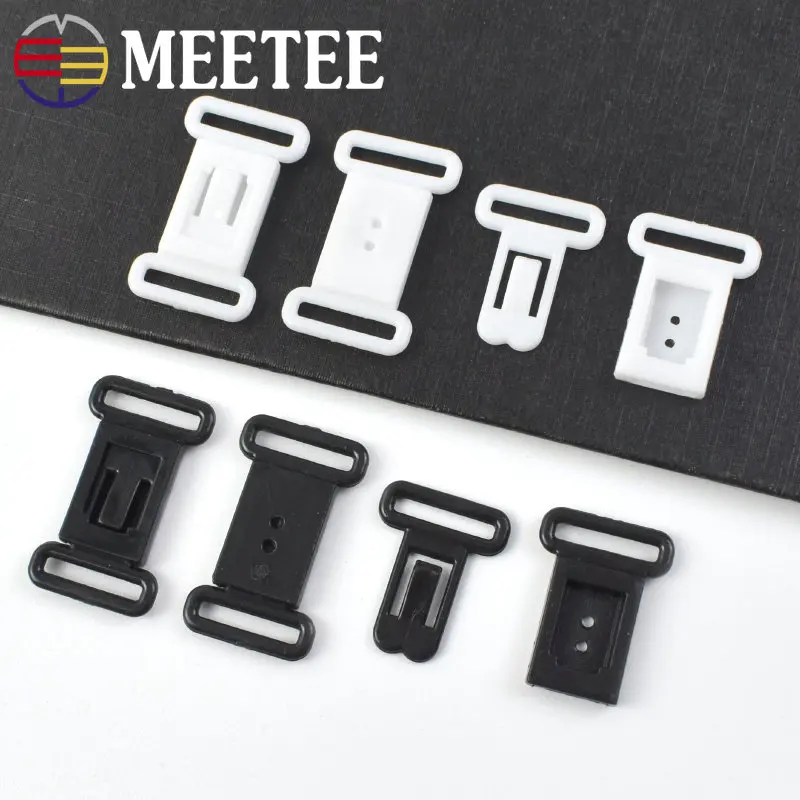 Meetee 20/50Pcs 12.5mm Plastic Underwear Buckle Bra Shoulder Strap Adjuster Buckles Bikini Clip Clasp Sewing Tool Accessories