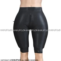 black inflatable sexy latex boxer shorts with front zipper rubber boyshorts underpants underwear pants dk 0180