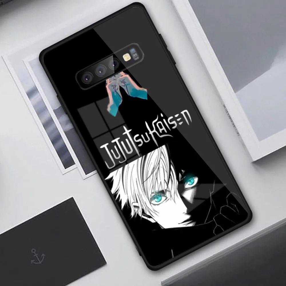 JJK Satoru Gojo Mobile Cell чехол для телефона Samung S23 S22 S21 Pro Ultra A13 A33 A53 NOTE 20 PC Glass Phone Cover Funda