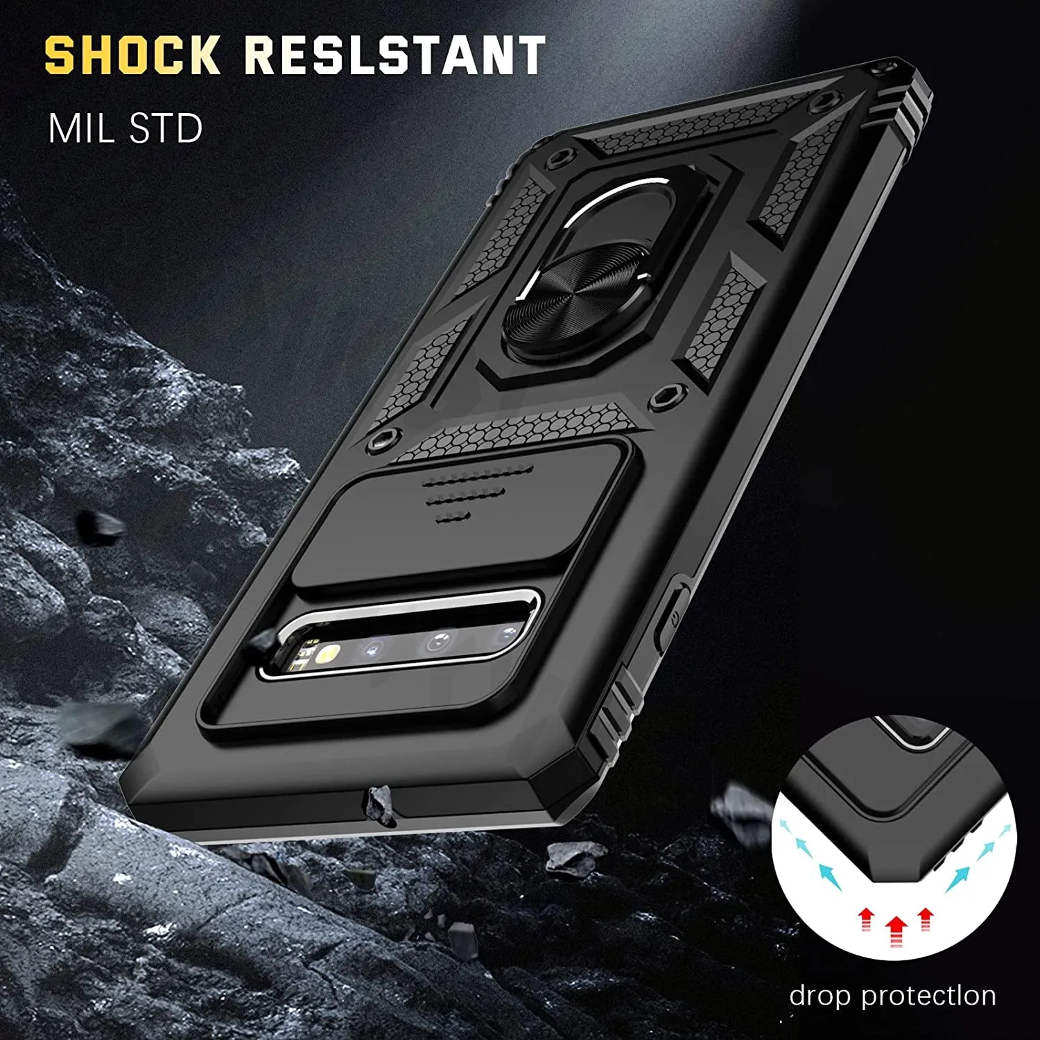 Slide Camera Cover Case For Samsung S10 Plus S20 S21 FE S20 FE S22 Ultra A73 A53 A13 A03S Military-Grade Protection Phone Cases