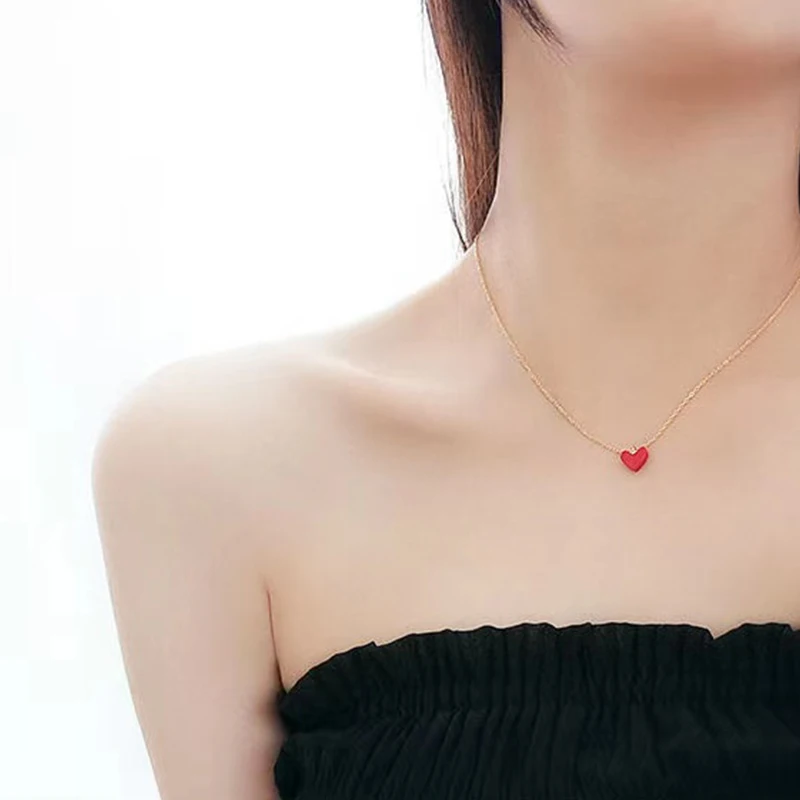 

Женское ожерелье с подвеской в виде сердца, с кристаллами