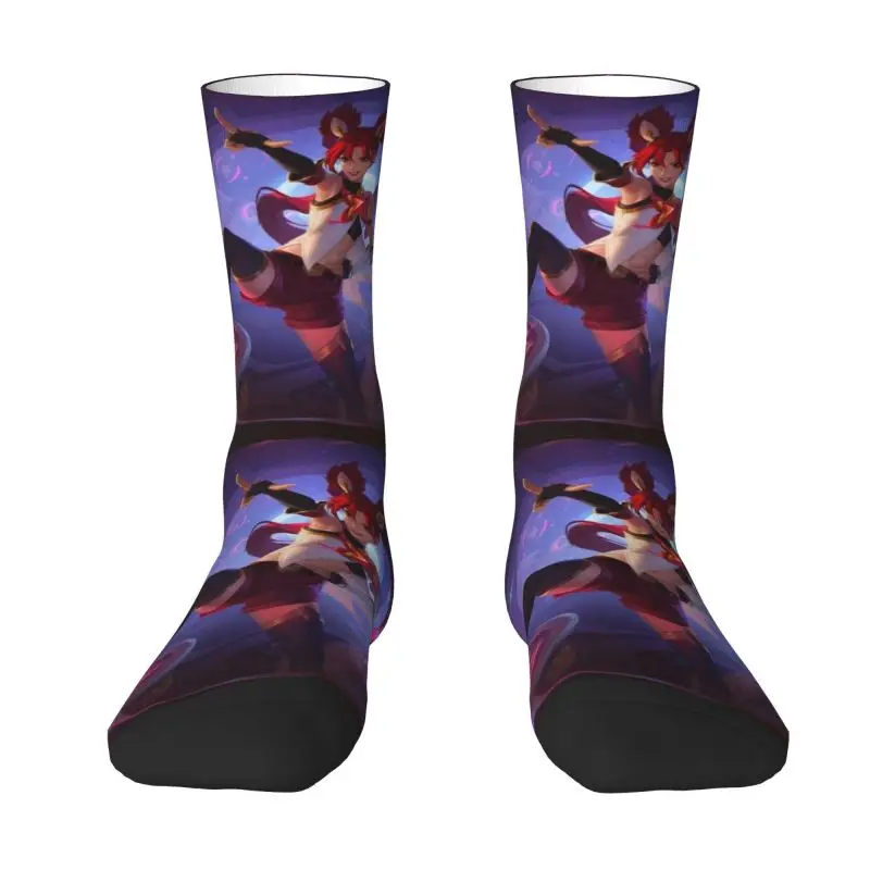 

League Cartoon Game Legends Dress Socks Men's Women's Warm Funny Novelty Jinx Star Crew Socks