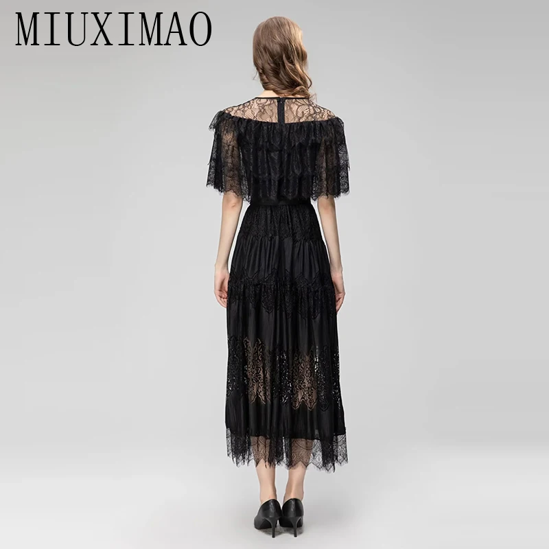 Элегантные и красивые женские платья MIUXIMAO 2023 Модное Длинное кружевное платье в