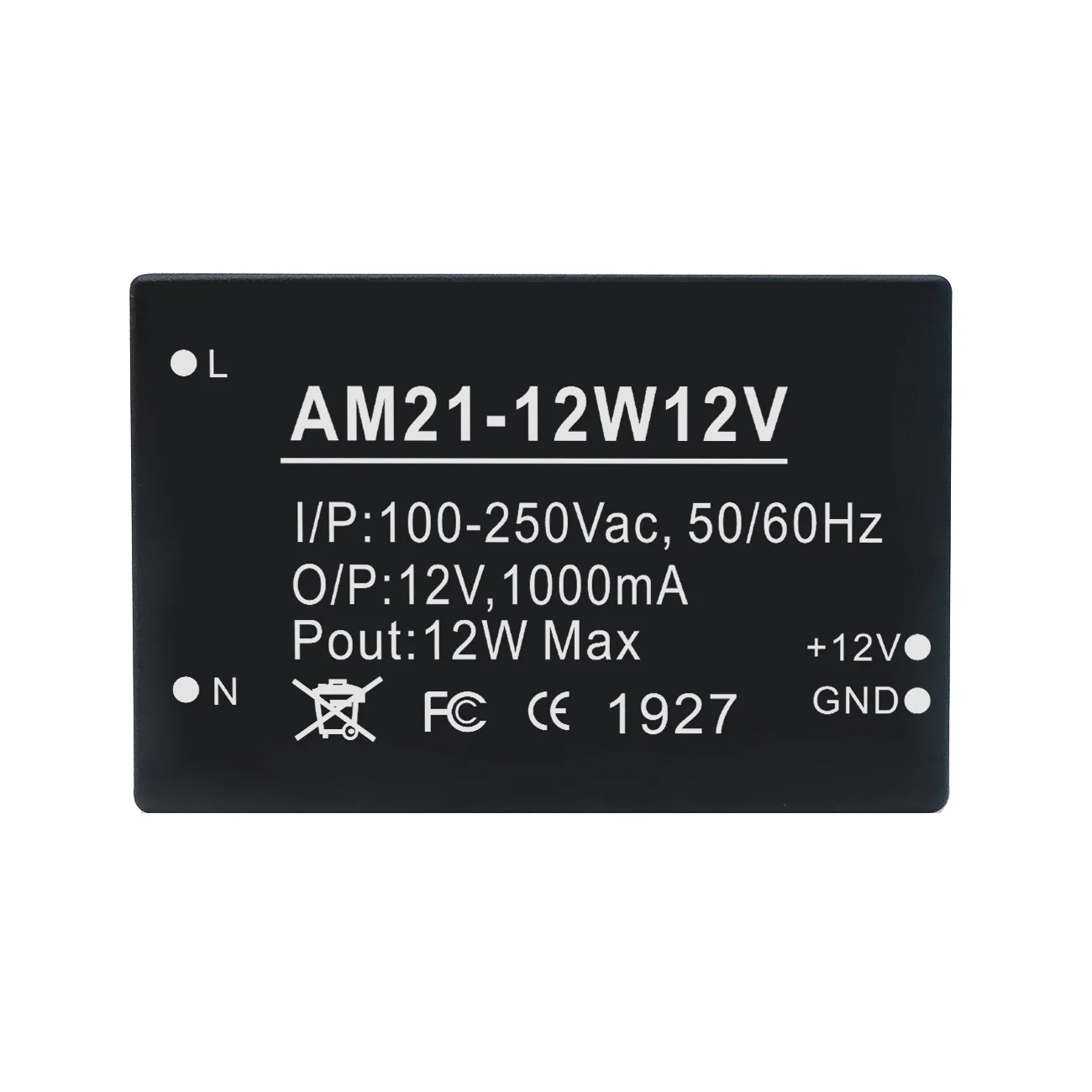 

10PCS 12W AC-DC Buck Switching Power Supply Module 100-250V To 12V 12W 1A DIP AM21-12W12V For LED Lamp Security Alarm MCU XHCIOT
