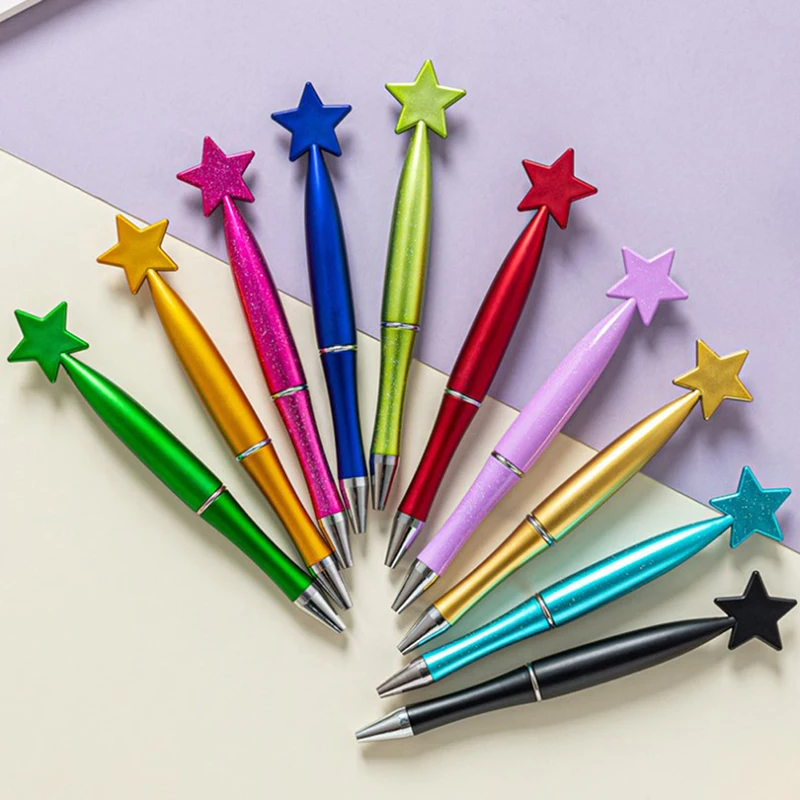 

5 шт. шариковая ручка, ручки со звездами, ручки для школы и офиса, канцелярские принадлежности, ручки, корейские канцелярские ручки для письма