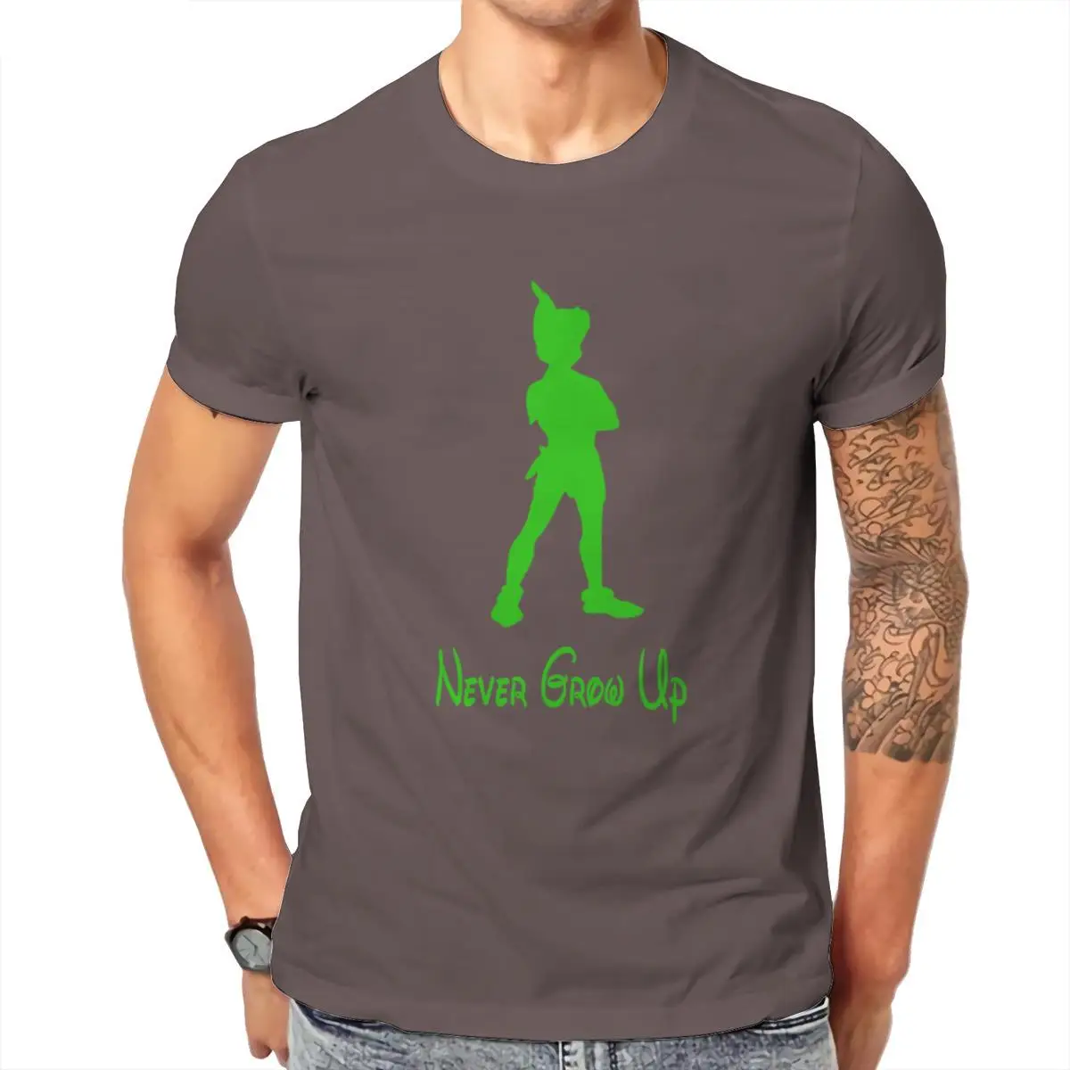 

Wholesale Peter Pan Never Grow Up Mens T-Shirt Printing Games White Gift Men Clothing 104889