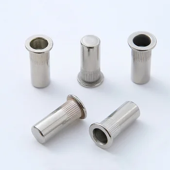 Rivet Nuts Flat Head 304 Stainless Steel Nuts Screw Bolt Blind Hole For M4 M5 M6 M8 M10 M12