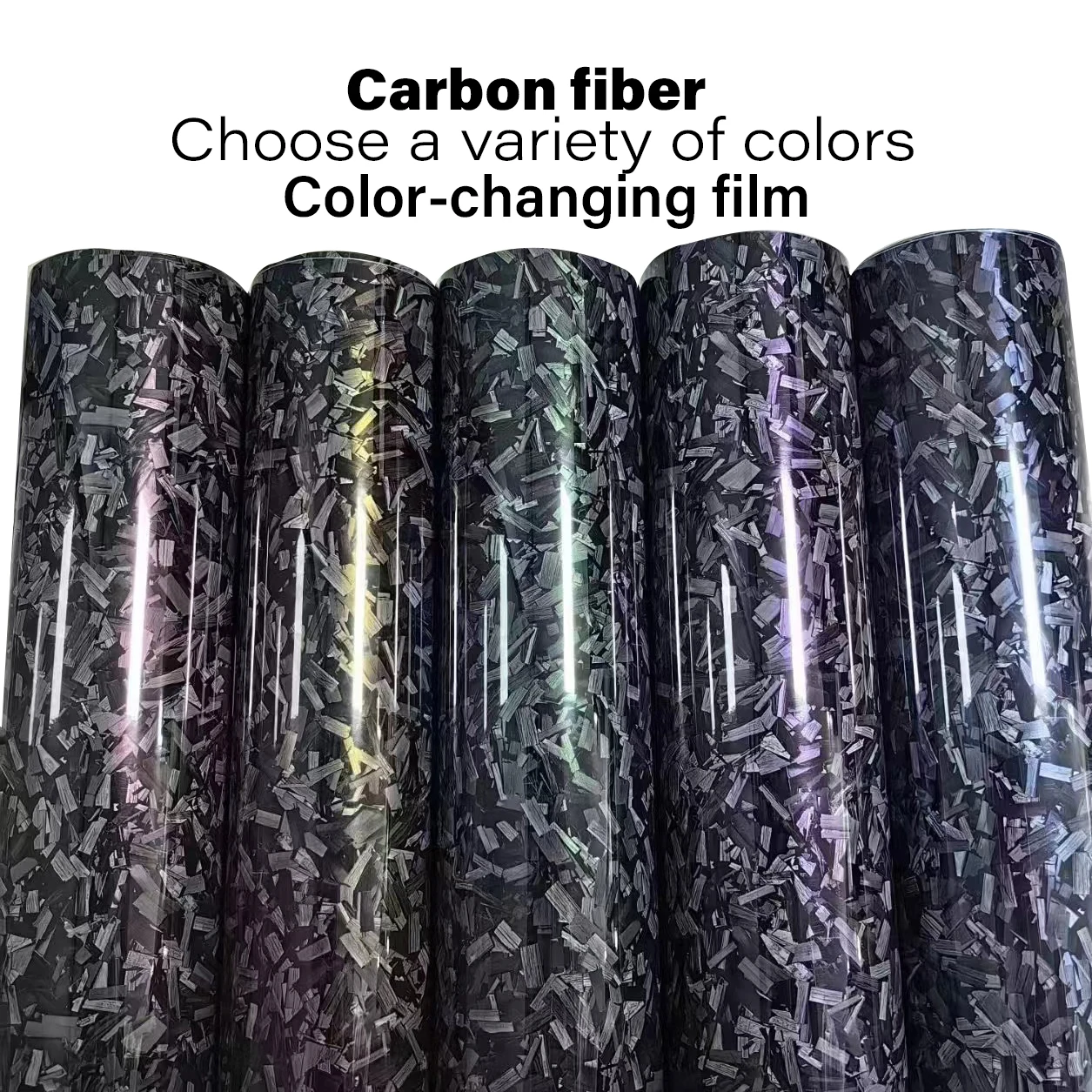 Фото Air Bubble Free 3D 4D 5D 6D Gloss Flower Carbon Black Наклейка на все тело автомобиля Пленка Автомобильная пленка из углеродного волокна Виниловый рулон №4