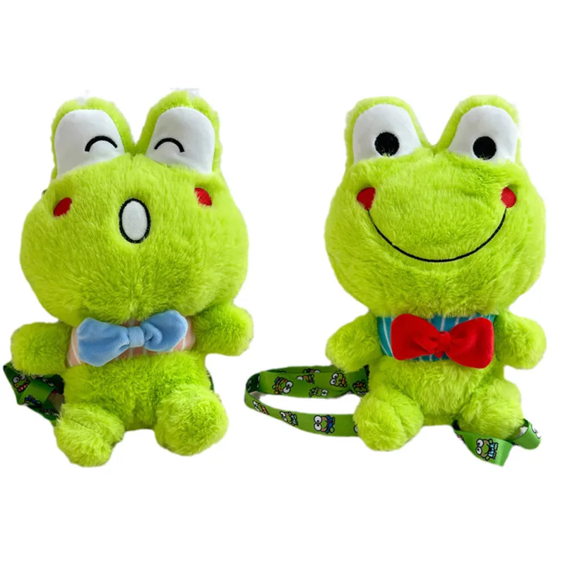 Kawaii Sanrios Keroppi Plush Toy Anime Cartoon Green Frog Backpack Messenger Bag Shoulder Bag Cute Coin Purse Kids Gift
